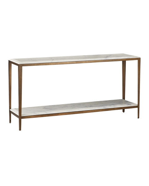 Currey and Company - 4000-0238 - Console Table - Oblique - Natural/Antique Brass