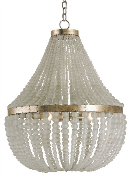 Currey and Company - 9202 - Three Light Chandelier - Chanteuse Collection - Silver Granello