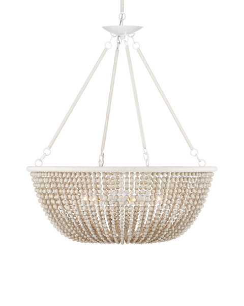 Currey and Company - 9000-1240 - Six Light Chandelier - Wychwood - Sugar White/Sandstone/White