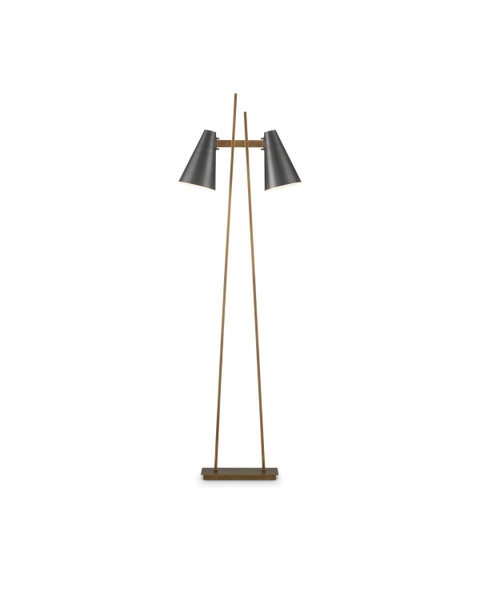 Currey and Company - 8000-0163 - LED Floor Lamp - Duet - Oil Rubbed Bronze/Antique Brass