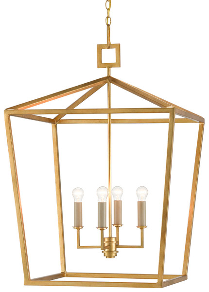 Currey and Company - 9000-0405 - Four Light Lantern - Denison - Contemporary Gold Leaf