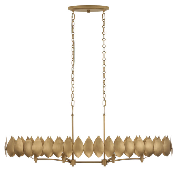 Varaluz - 560N06BK - Six Light Pendant - Petal Reign - Brass Kisser