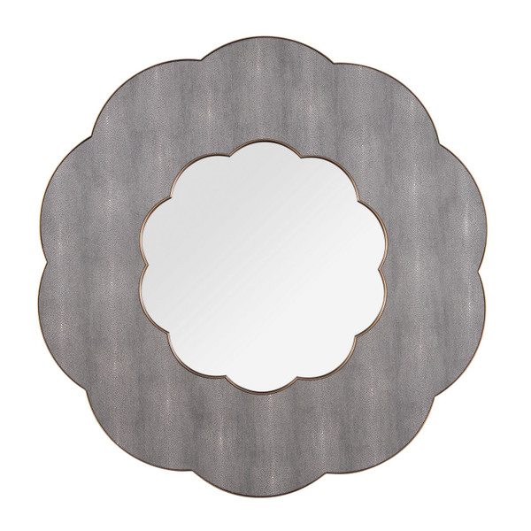 Varaluz - 453MI54A - Wall Mirror - Scallop - Gray Shagreen/Weathered Brass