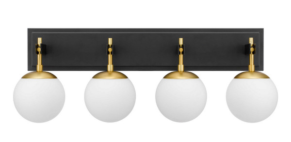 Varaluz - 352B04BLSB - Four Light Bath - Allie - Black/Satin Brass