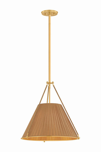 Hudson Valley - 1143-AGB - Three Light Pendant - Sunside - Aged Brass