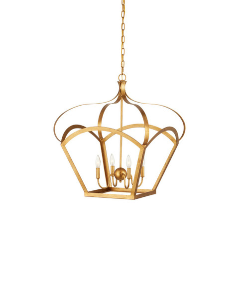 Currey and Company - 9000-1487 - Four Light Lantern - Coronet - Antique Gold Leaf