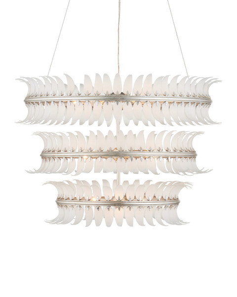 Currey and Company - 9000-1431 - 12 Light Chandelier - Capheira - Frosted / Contemporary Silver Leaf / Contemporary Silver