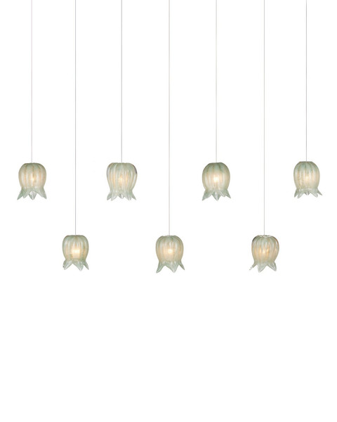 Currey and Company - 9000-1402 - Seven Light Pendant - Polpo - Green/Silver