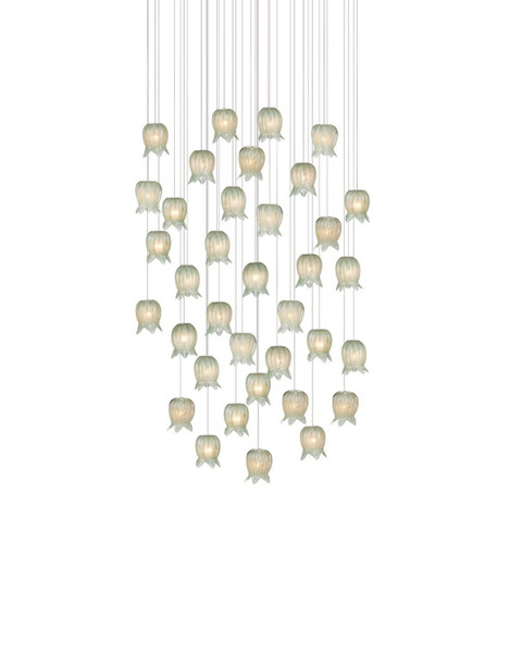 Currey and Company - 9000-1401 - 36 Light Pendant - Polpo - Green/Silver
