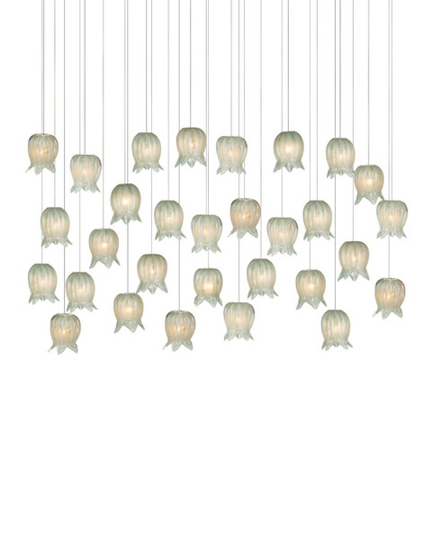 Currey and Company - 9000-1400 - 30 Light Pendant - Polpo - Green/Silver