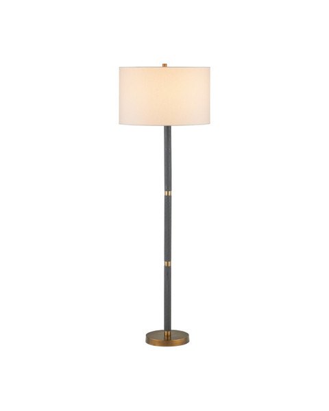 Currey and Company - 8000-0181 - One Light Floor Lamp - Gavin - Brass Antique/Matte Black