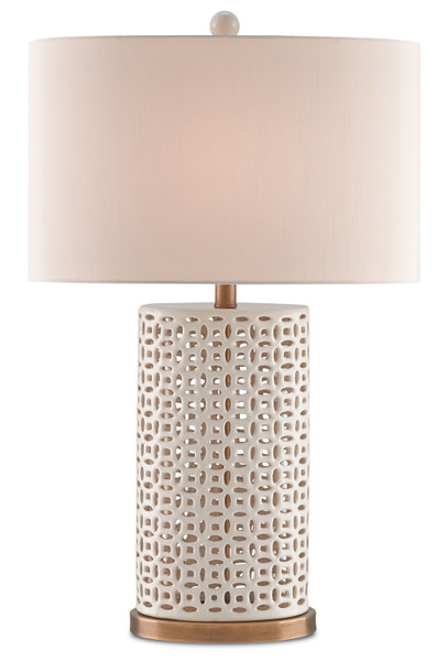 Currey and Company - 6925 - One Light Table Lamp - Bellemeade - Ivory/Antique Brass