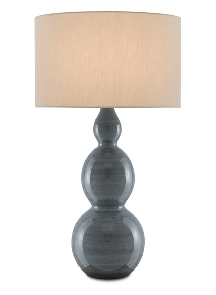 Currey and Company - 6000-0676 - One Light Table Lamp - Cymbeline - Steel Blue/Antique Brass
