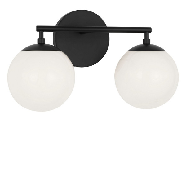 Generation Lighting - GLV1842MBK - Two Light Vanity - Nube - Midnight Black
