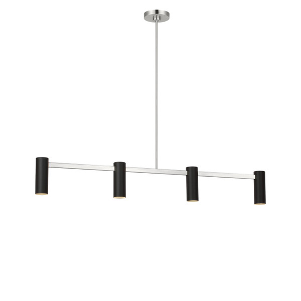 Generation Lighting - GLC2074BN - Four Light Linear Chandelier - Zentro - Brushed Nickel