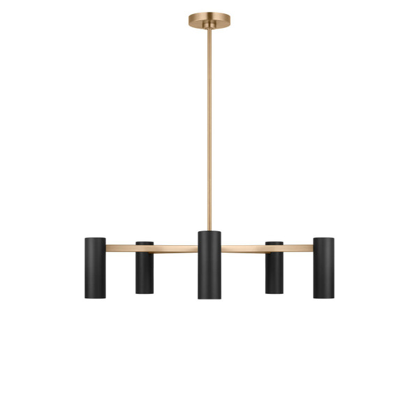 Generation Lighting - GLC2055SBE - Five Light Chandelier - Zentro - Satin Brass