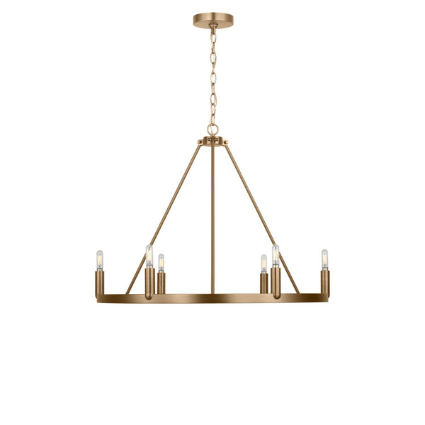 Generation Lighting - GLC2016SBE - Six Light Chandelier - Mirla - Satin Brass