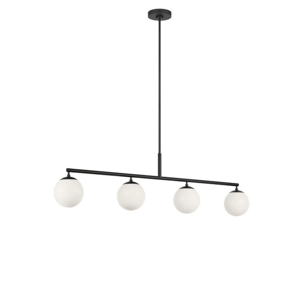 Generation Lighting - GLC1814MBK - Four Light Linear Chandelier - Nube - Midnight Black