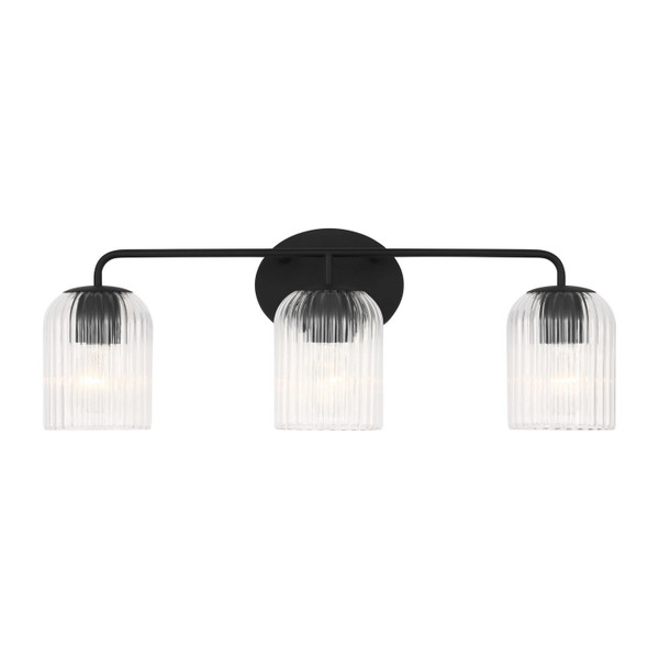 Generation Lighting - GLV1133MBK - Three Light Vanity - Eisele - Midnight Black