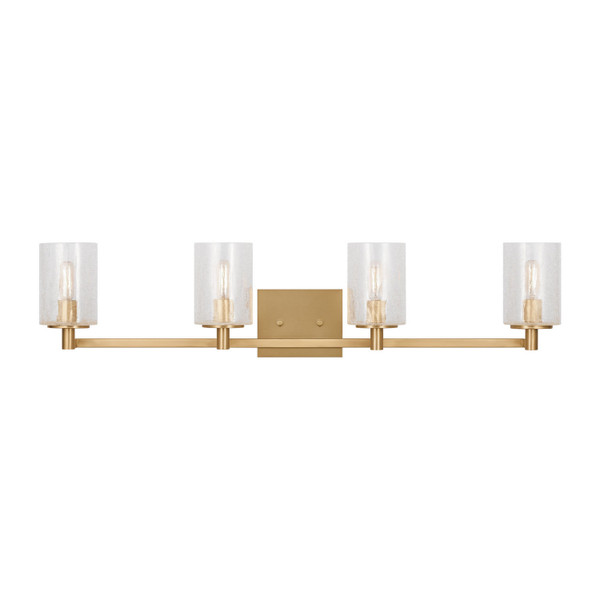 Generation Lighting - GLV1034EN/SB - Four Light Wall / Bath - Parker - Satin Brass