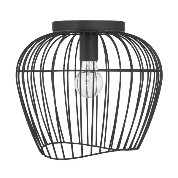 Hunter - 48239 - One Light Flush Mount - Redding - Matte Black