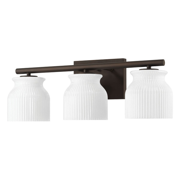 Hunter - 13186 - Three Light Bathroom Vanity - Harlowe - Matte Bronze