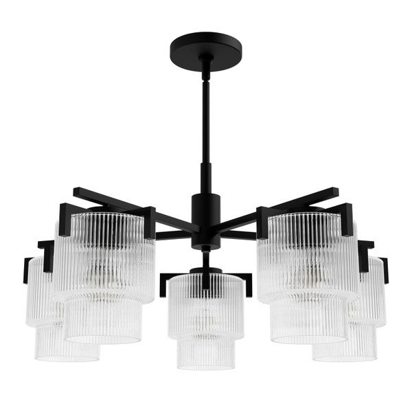 Hunter - 13137 - Five Light Chandelier - Ontario - Matte Black