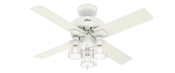 Hunter - 50330 - 44Ceiling Fan - Pelston - Matte White
