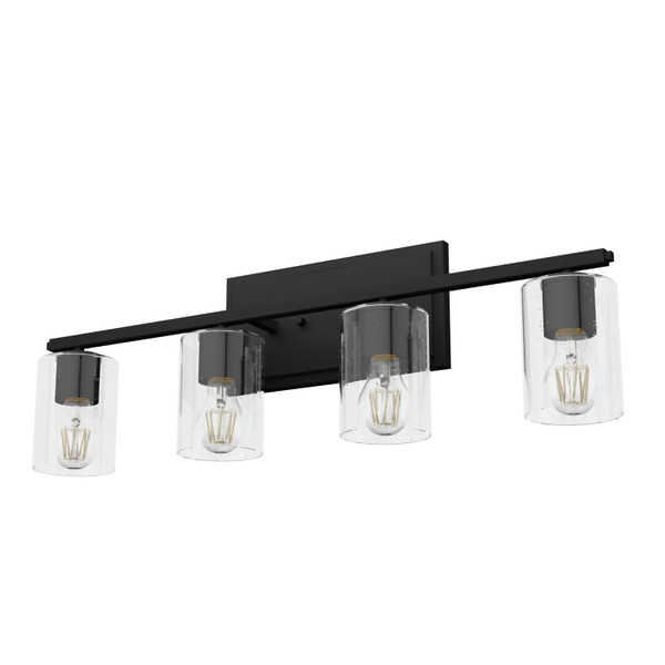 Hunter - 48031 - Four Light Bathroom Vanity - Kerrison - Natural Black Iron