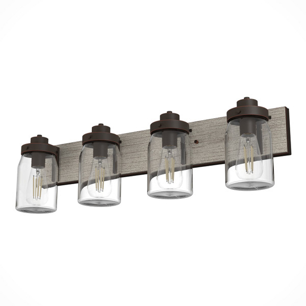 Hunter - 48023 - Four Light Bathroom Vanity - Devon Park - Onyx Bengal