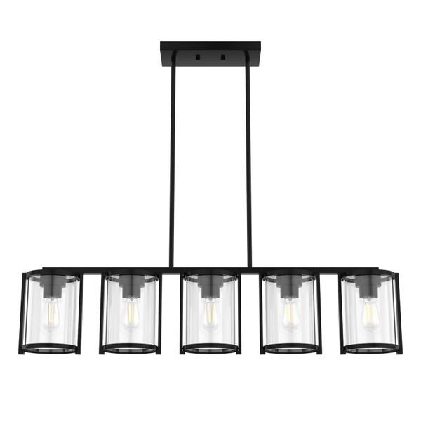 Hunter - 48013 - Five Light Chandelier - Astwood - Matte Black