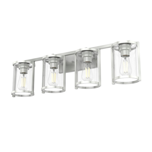 Hunter - 48010 - Four Light Bathroom Vanity - Astwood - Brushed Nickel