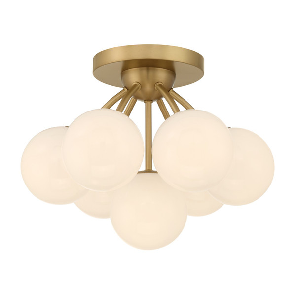 Minka-Lavery - 12077-732 - Seven Light Semi-Flush Mount - Lunara - Legacy Brass