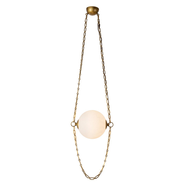 Alora - PD372010VBCDG - LED Pendant - Petra - Vintage Brass/Cloud Glass