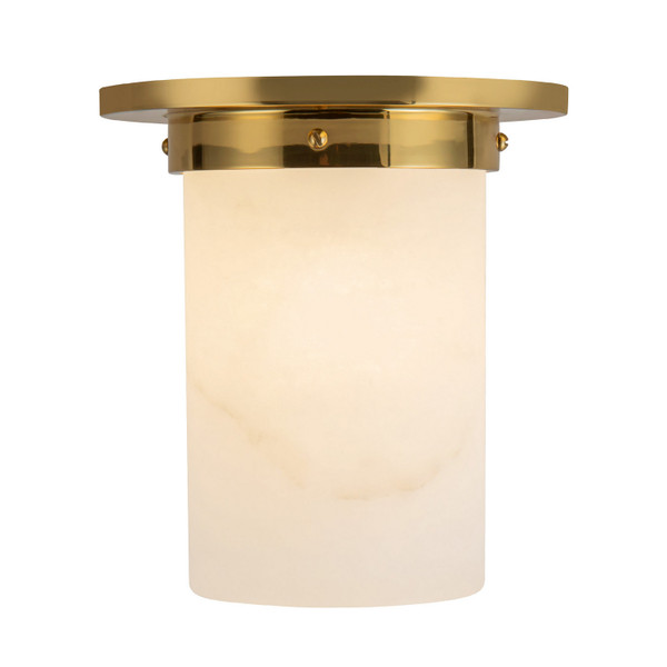 Alora - FM360808PTBAR - One Light Flush Mount - Mineral - Patina Brass/Alabaster