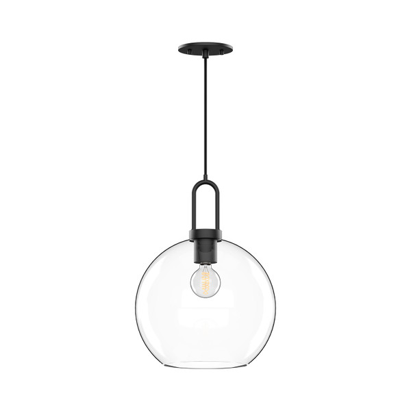 Alora - PD601710MBCL - One Light Pendant - Soji - Clear Glass/Matte Black