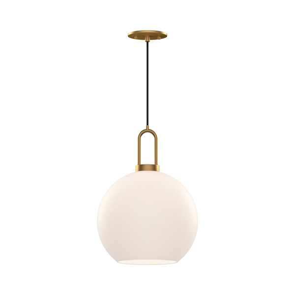 Alora - PD601710AGOP - One Light Pendant - Soji - Aged Gold/Opal Matte Glass