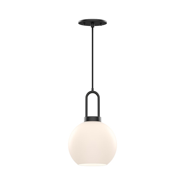 Alora - PD601608MBOP - One Light Pendant - Soji - Matte Black/Opal Matte Glass