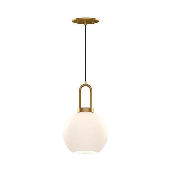 Alora - PD601608AGOP - One Light Pendant - Soji - Aged Gold/Opal Matte Glass