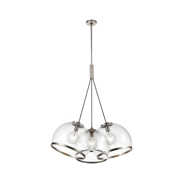 Alora - PD304003ANCG - Three Light Pendant - Coast - Aged Nickel/Clear Glass