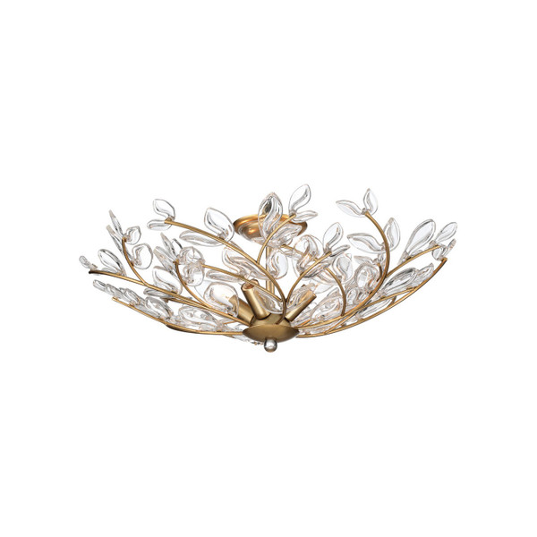 Crystorama - BGT-330-SG-CL - Four Light Semi Flush Mount - Bridget - Soft Gold