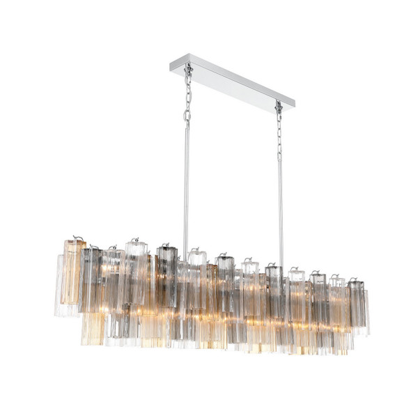 Crystorama - ADD-337-CH-AU - 16 Light Linear Chandelier - Addis - Polished Chrome
