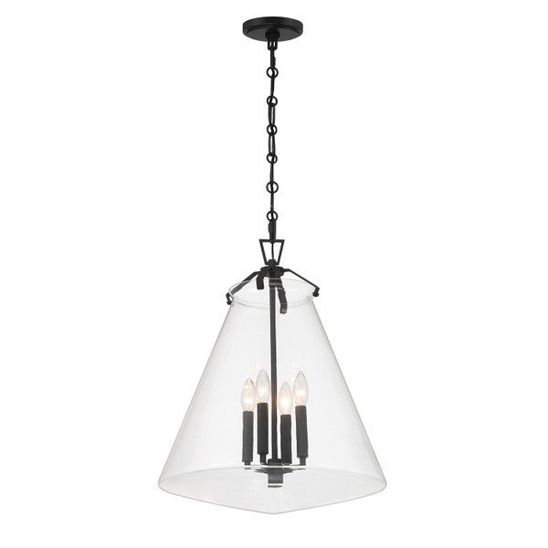 Crystorama - VSS-7018-MK - Four Light Pendant - Voss - Matte Black