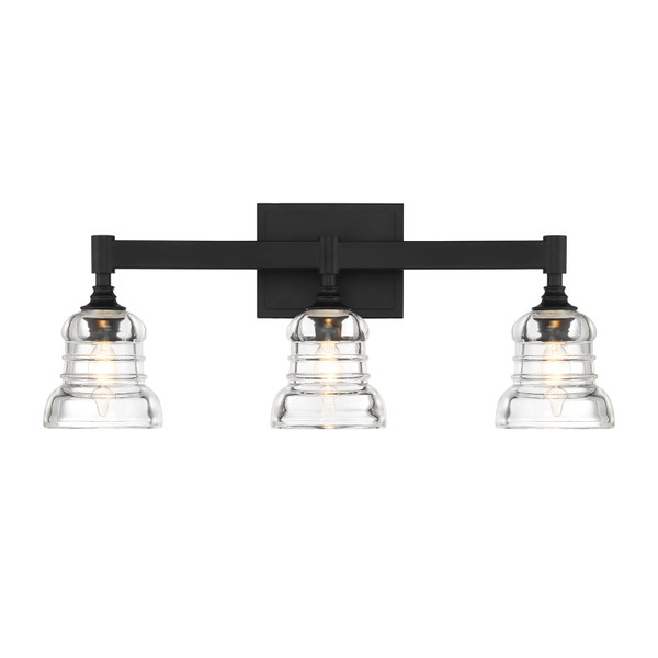 Crystorama - GRG-1043-MK - Three Light Bath - Gregory - Matte Black