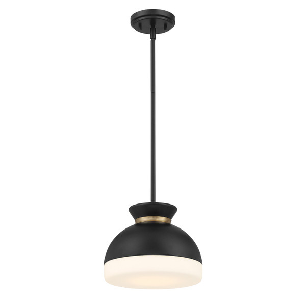 Crystorama - GID-4005-MK-VG - One Light Mini Pendant - Gidget - Matte Black + Vibrant Gold