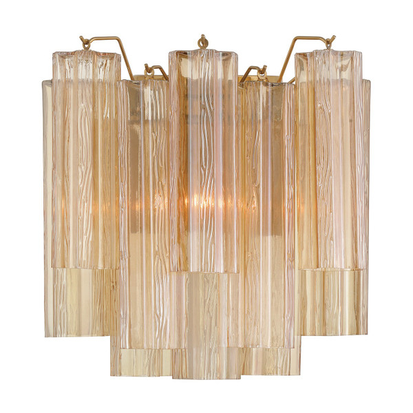 Crystorama - ADD-303-AG-AM - Two Light Wall Sconce - Addis - Aged Brass