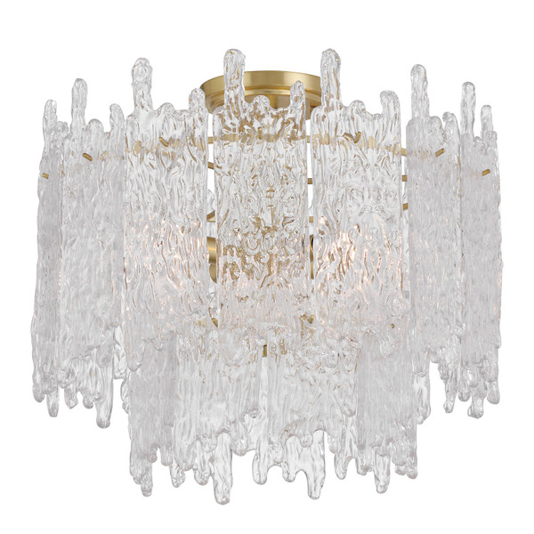 Crystorama - ACK-920-AG - Three Light Semi Flush Mount - Ackerly - Aged Brass