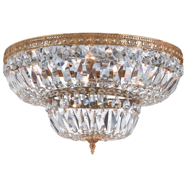 Crystorama - 724-OB-CL-MWP - Six Light Flush Mount - Waltham - Olde Brass