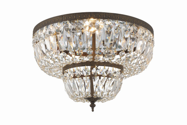Crystorama - 718-EB-CL-MWP - Four Light Flush Mount - Waltham - English Bronze