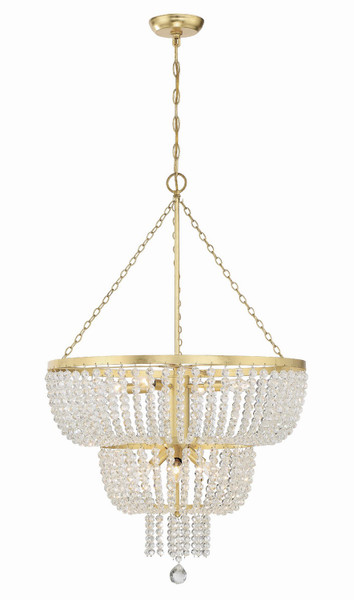 Crystorama - 610-GA - Eight Light Chandelier - Rylee - Antique Gold